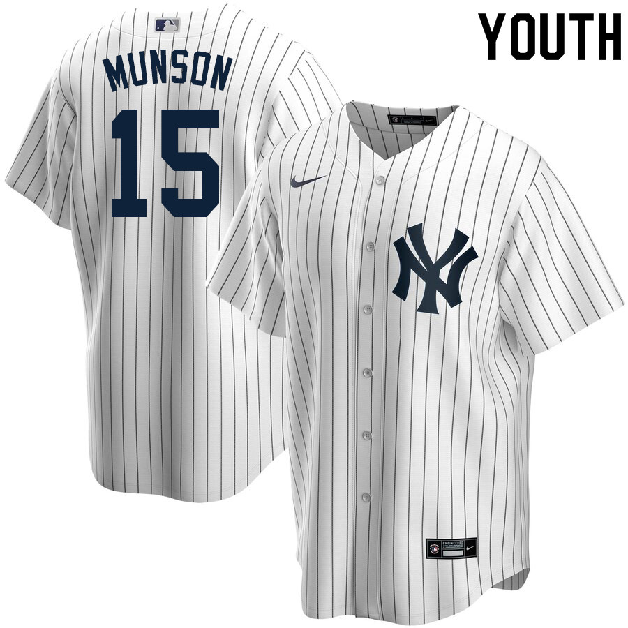 2020 Nike Youth #15 Thurman Munson New York Yankees Baseball Jerseys Sale-White